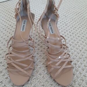 Steve Madden Sexy, Strappy Nude Stiletto with Zip Back